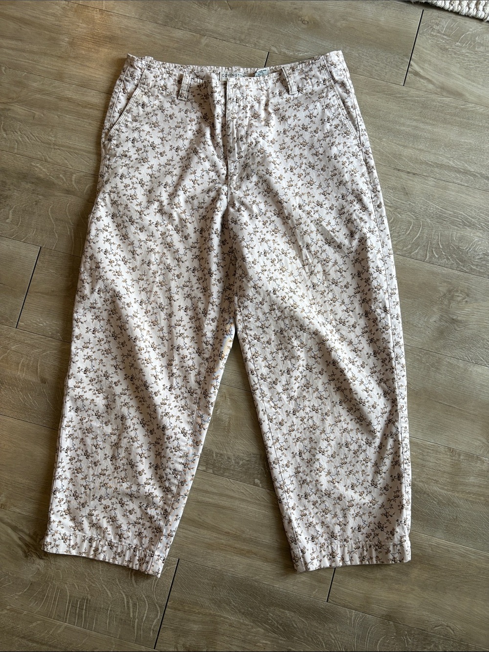 Covington Light Floral Print Cropped Barrel Pants Size 12